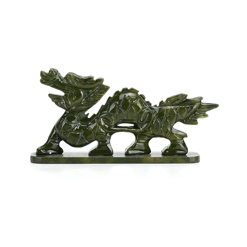 Handgefertigte Drachenfigur aus Serpentin, ca. 12 x 5 x 8 cm