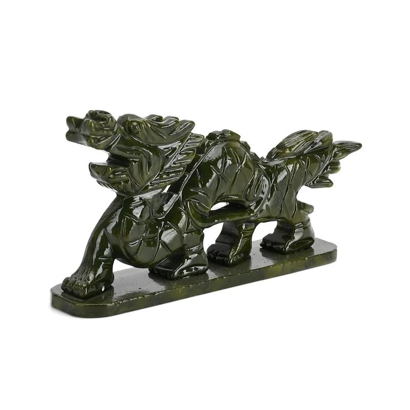 Handgefertigte Drachenfigur aus Serpentin, ca. 12 x 5 x 8 cm