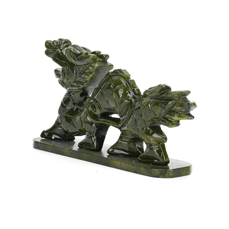 Handgefertigte Drachenfigur aus Serpentin, ca. 12 x 5 x 8 cm