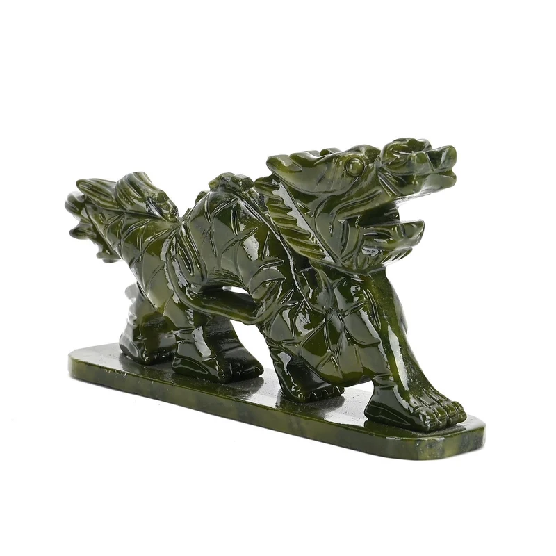 Handgefertigte Drachenfigur aus Serpentin, ca. 12 x 5 x 8 cm