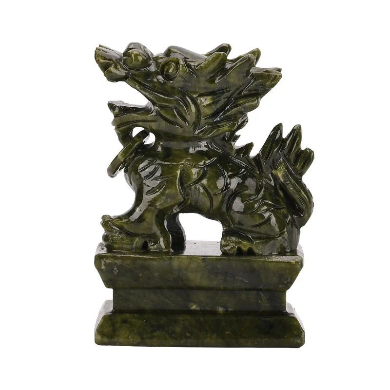 Handgefertigte Drachenfigur aus Serpentin, ca. 12 x 5 x 8 cm