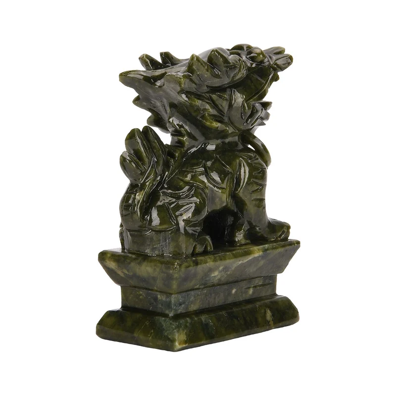 Handgefertigte Drachenfigur aus Serpentin, ca. 12 x 5 x 8 cm