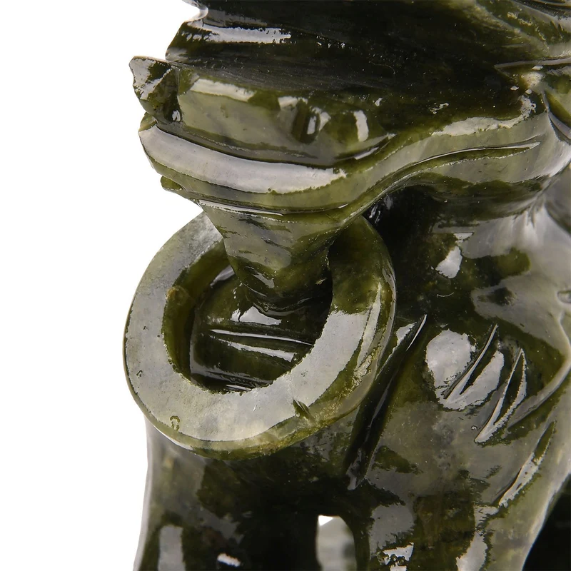 Handgefertigte Drachenfigur aus Serpentin, ca. 12 x 5 x 8 cm