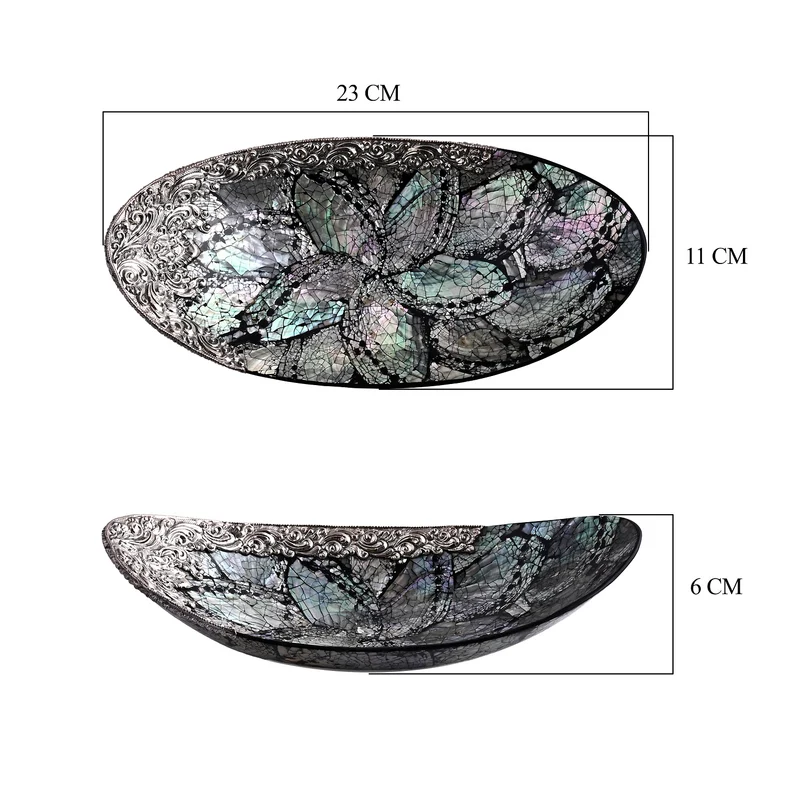 Royal Bali - Abalone Muschel Ovale Dekoschale, 925 Silber