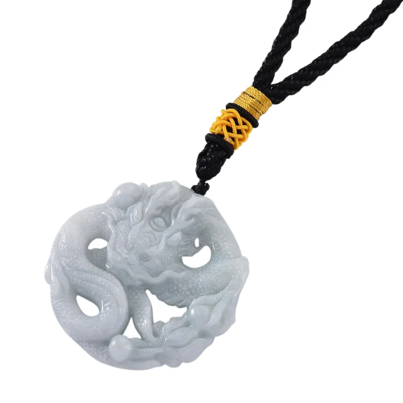 Drachen-Hängedekor aus Myanmar-Jadeit Typ A, durchbrochene Schnitzarbeit, 5cm - 224,60 ct.