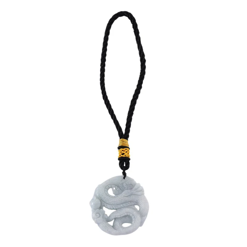 Drachen-Hängedekor aus Myanmar-Jadeit Typ A, durchbrochene Schnitzarbeit, 5cm - 224,60 ct.