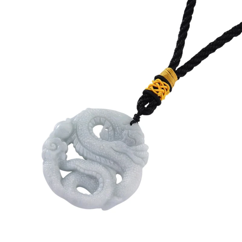 Drachen-Hängedekor aus Myanmar-Jadeit Typ A, durchbrochene Schnitzarbeit, 5cm - 224,60 ct.