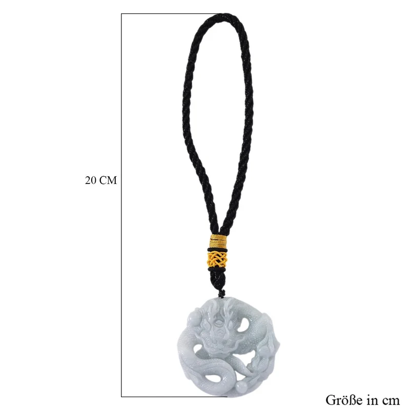 Drachen-Hängedekor aus Myanmar-Jadeit Typ A, durchbrochene Schnitzarbeit, 5cm - 224,60 ct.