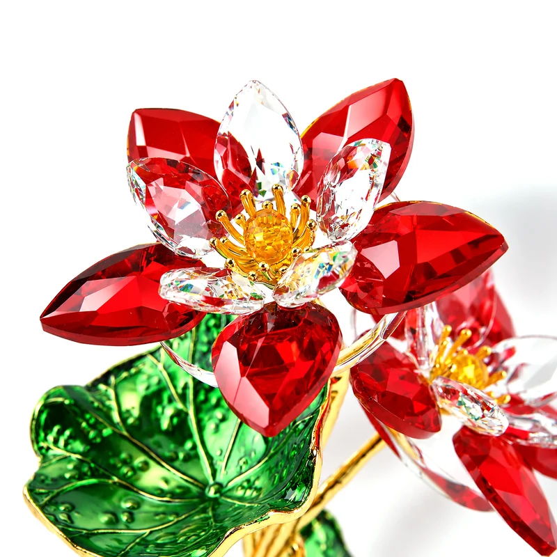 LIVMORE Lotusblüten-Deko aus Glas mit goldfarbenen Metallakzenten, 11x16cm, Gelb