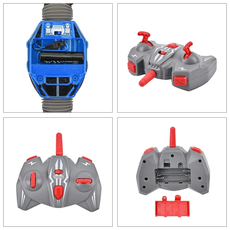 Mini-RC-Auto aus ABS, 2.4G, Vollantrieb mit Doppelfernsteuerung, Li-Po 14500/500mAh 3.7V, Musik und Radlicht, 25.5x15x7 cm