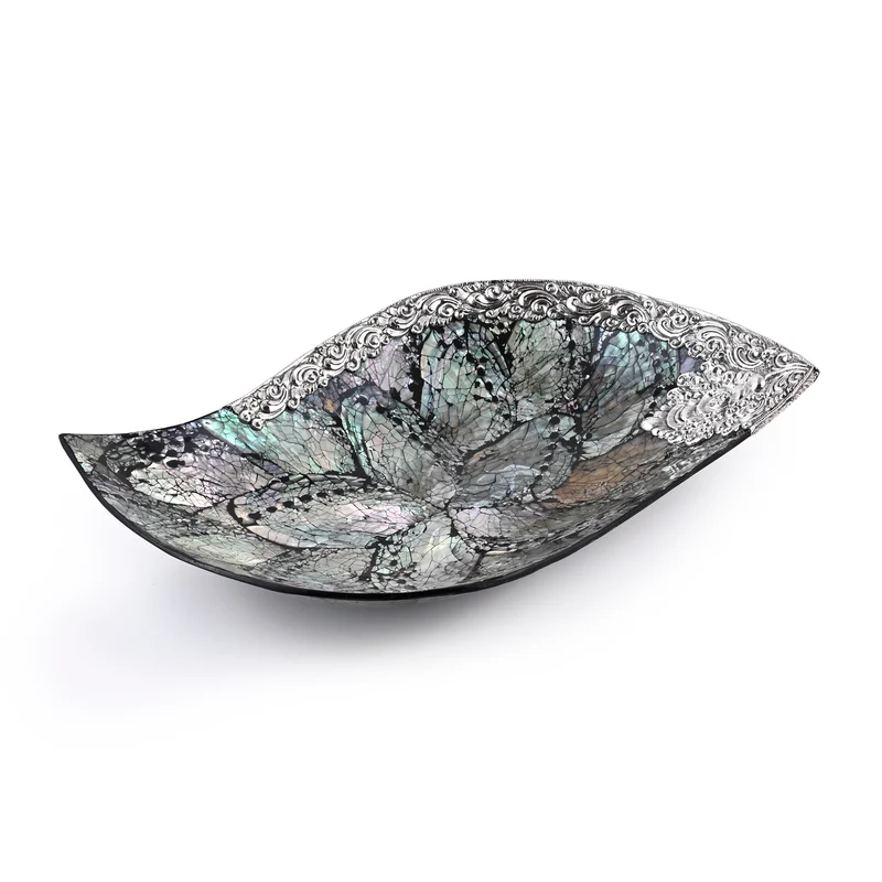 Royal Bali - Abalone Muschel Blattförmige Dekoschale, 925 Silber