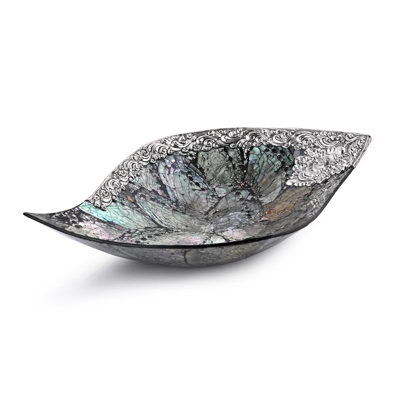 Royal Bali - Abalone Muschel Blattförmige Dekoschale, 925 Silber