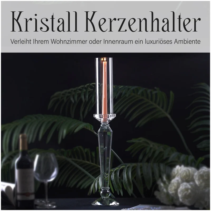 The 5th Season Kristall-Kerzenhalter, 59cm Höhe, transparent