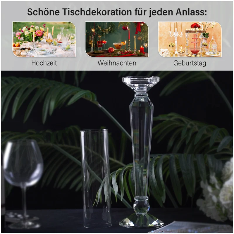 The 5th Season Kristall-Kerzenhalter, 59cm Höhe, transparent
