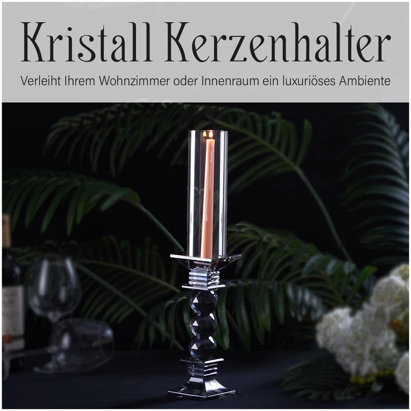 The 5th Season Kristall-Kerzenhalter, 59cm Höhe, transparent