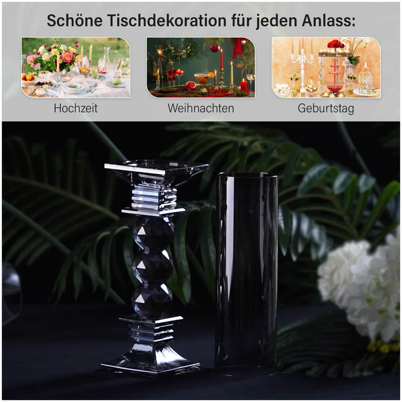 The 5th Season Kristall-Kerzenhalter, 59cm Höhe, transparent