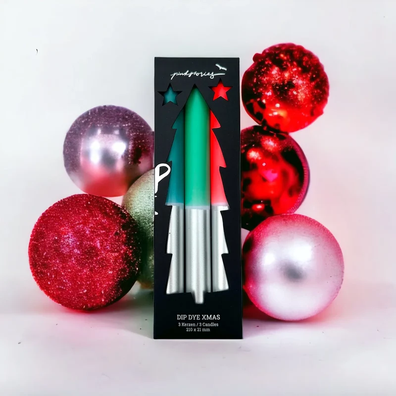 Stabkerzen “Dip Dye X-Mas Holy Jolly” 3er-Set | pinkstories