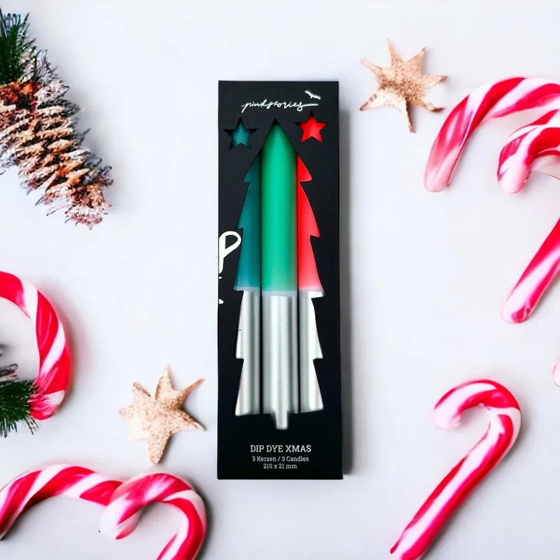 Stabkerzen “Dip Dye X-Mas Holy Jolly” 3er-Set | pinkstories