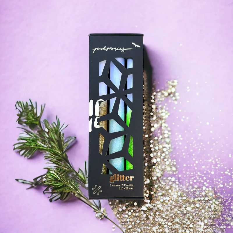 Stabkerzen “Glitter Under the Mistletoe” 3er-Set | pinkstories