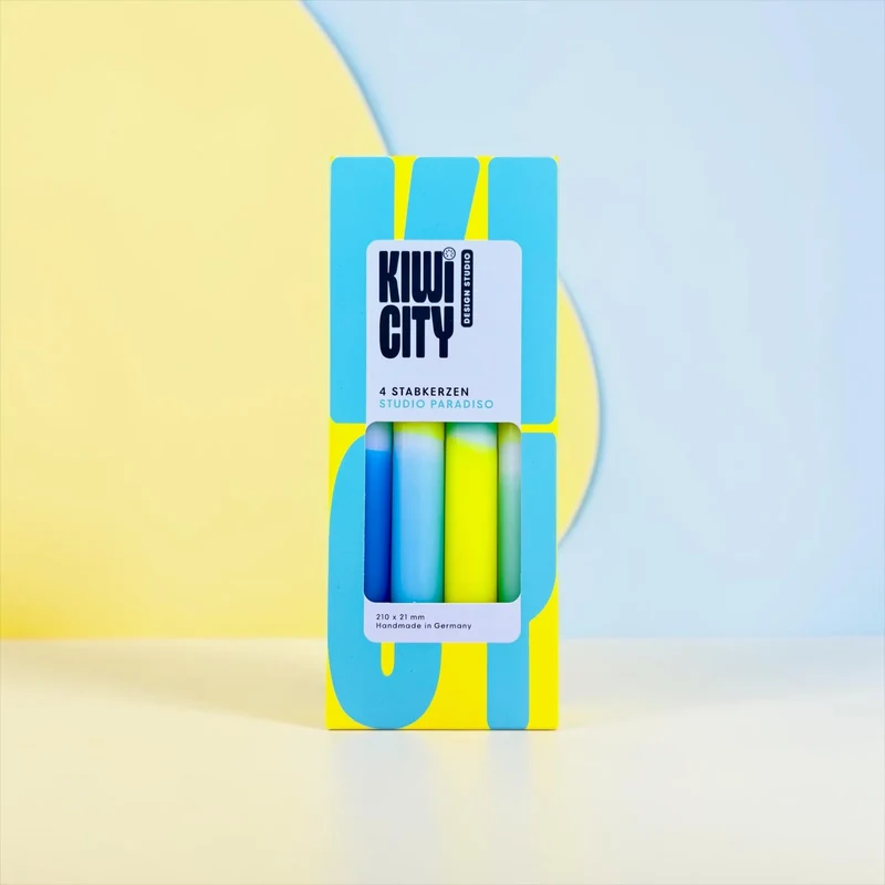 Stabkerzen “Kiwi City Studio Paradiso” 4er-Set | pinkstories