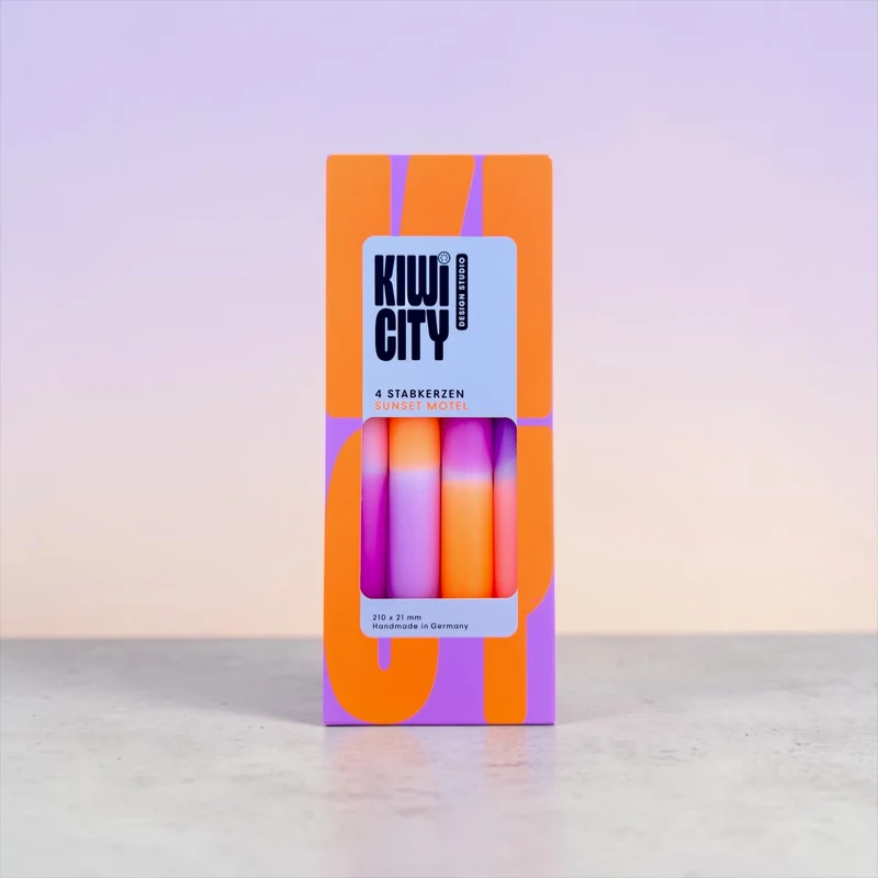 Stabkerzen “Kiwi City Sunset Motel” 4er-Set | pinkstories