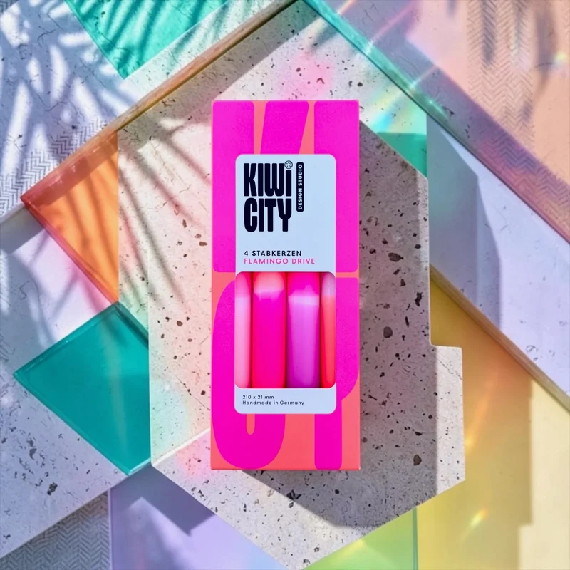 Stabkerzen “Kiwi City Flamingo Drive” 4er-Set | pinkstories