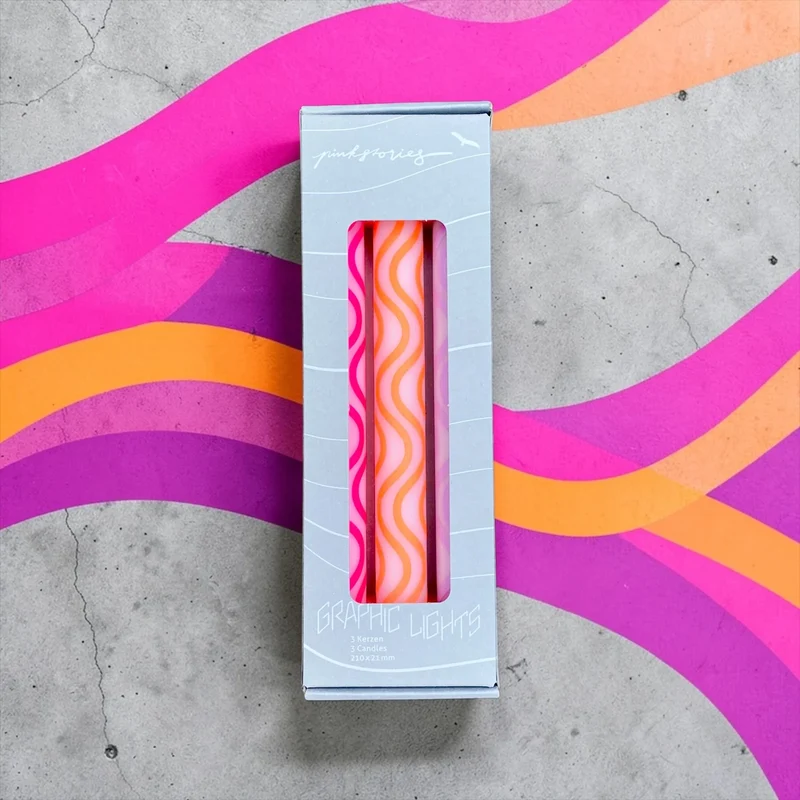 Stabkerzen “Graphic Lights Curves 301” 3er-Set | pinkstories