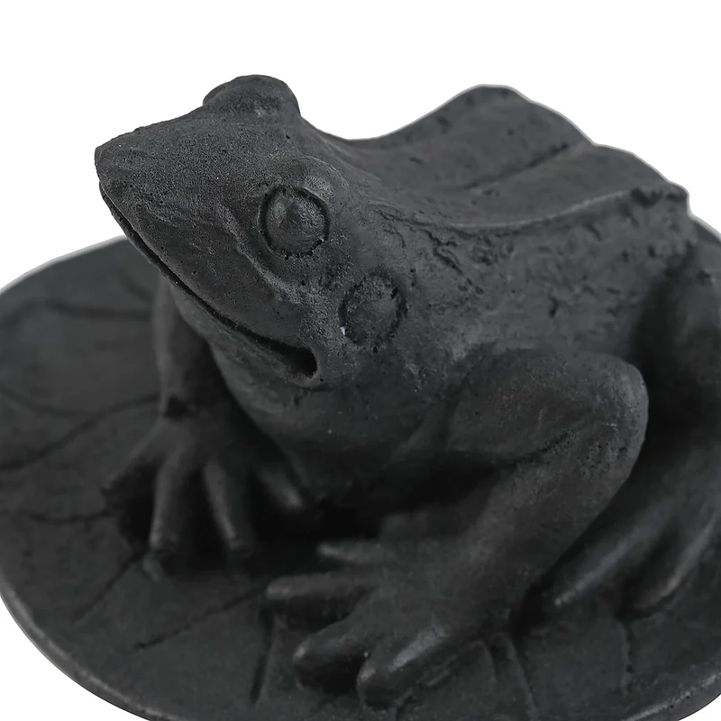 Frog on a Leaf Shungite Figurine 1.5x1.75 Approx. 335.00ctw
