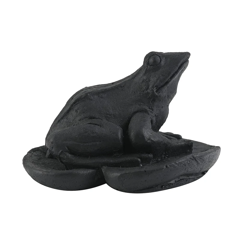 Frog on a Leaf Shungite Figurine 1.5x1.75 Approx. 335.00ctw
