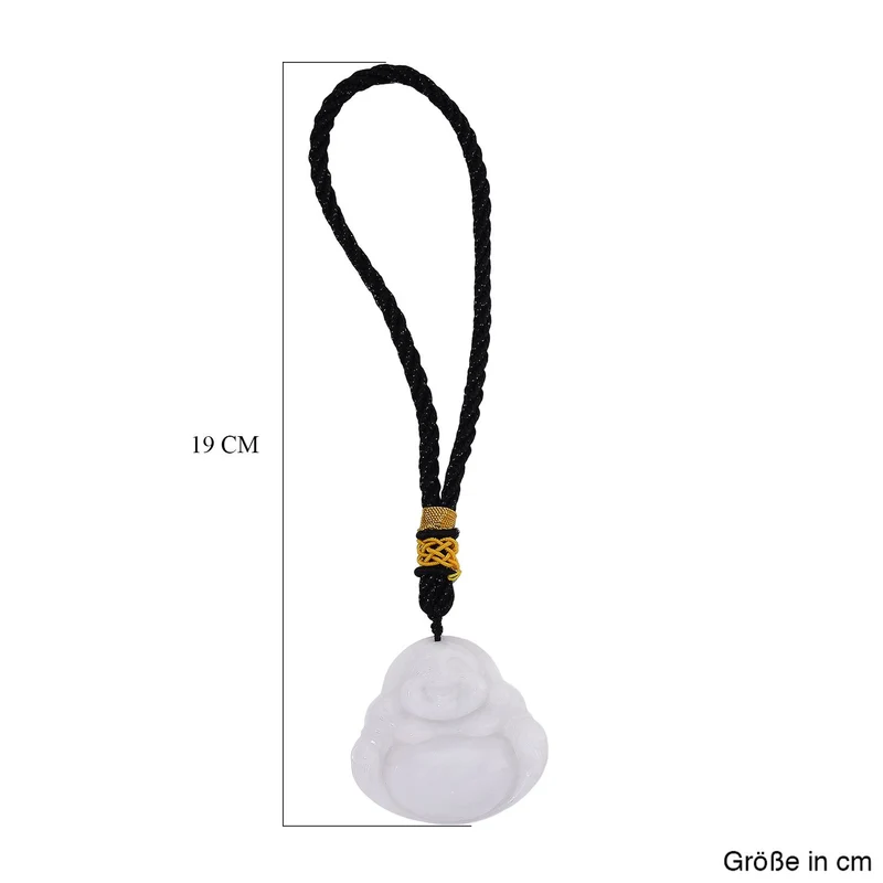 Natürlicher burmesischer Jadeit Typ A Hängedekoration mit lachendem Buddha, 45mm - 177,50 ct.