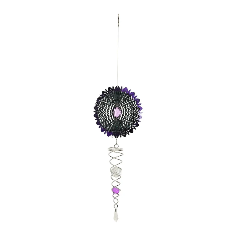 Sonnenfänger und Windrad, mehrfarbiger Kristall, 33cm, Mandala