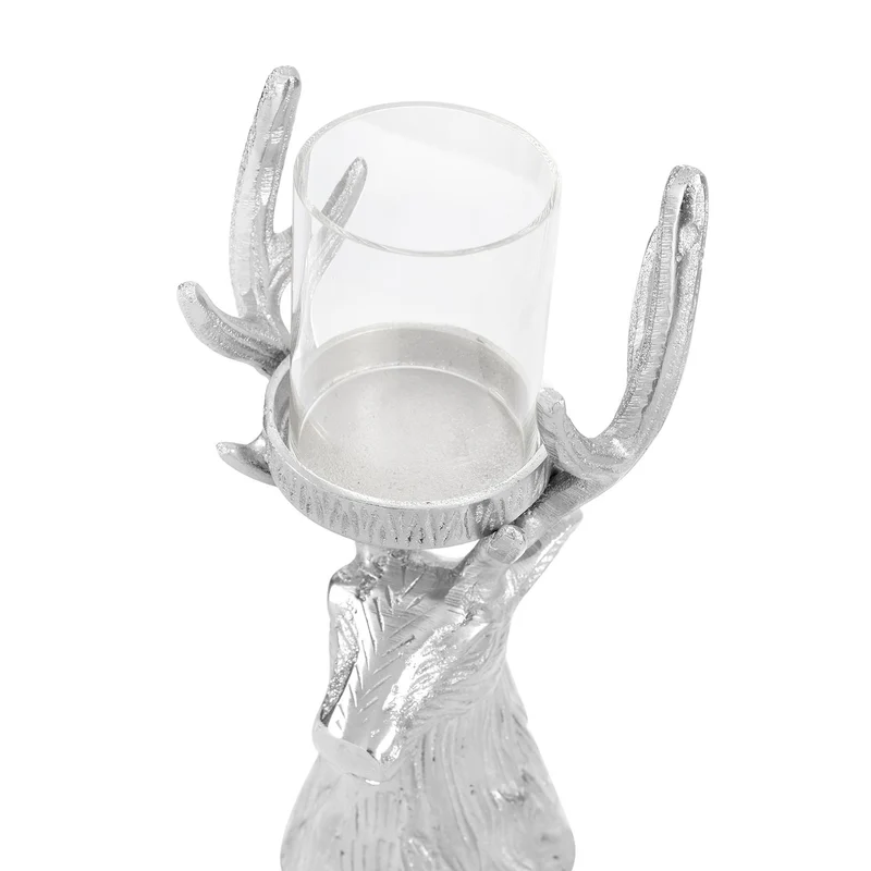 Rentier Teelichthalter, Silber, 50.8 x 20.3 x 25.4 cm