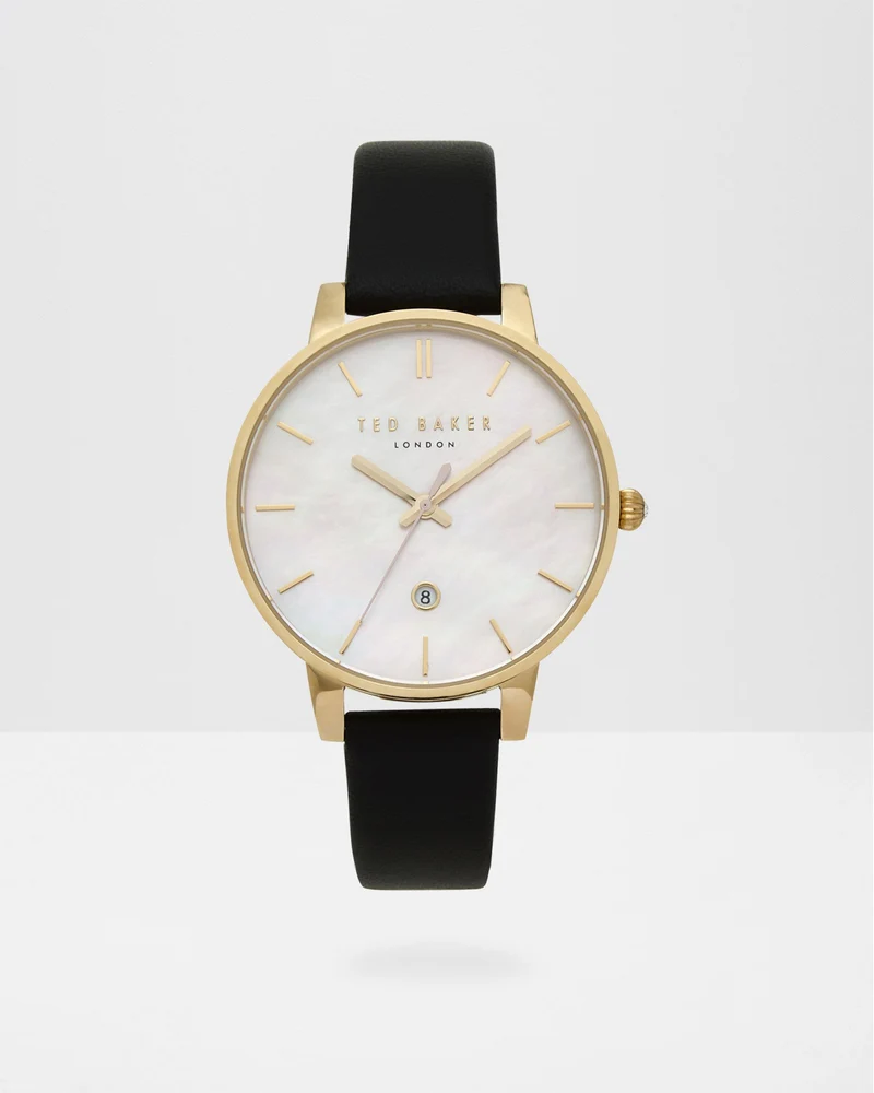 Lurisia Pearl Face Leather Strap Watch