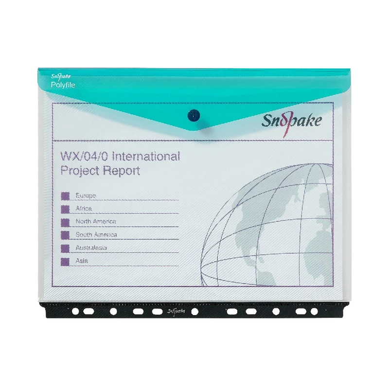 Snopake 15694 Polyfile A4 High Capacity Ring Binder Popper Wallet Landscape