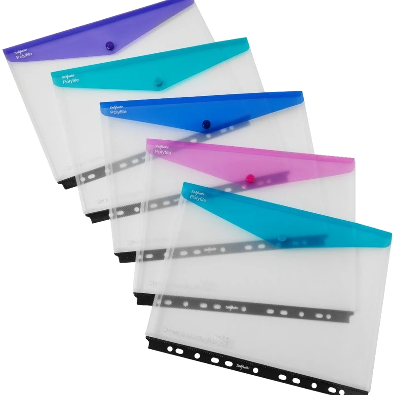 Snopake 15694 Polyfile A4 High Capacity Ring Binder Popper Wallet Landscape