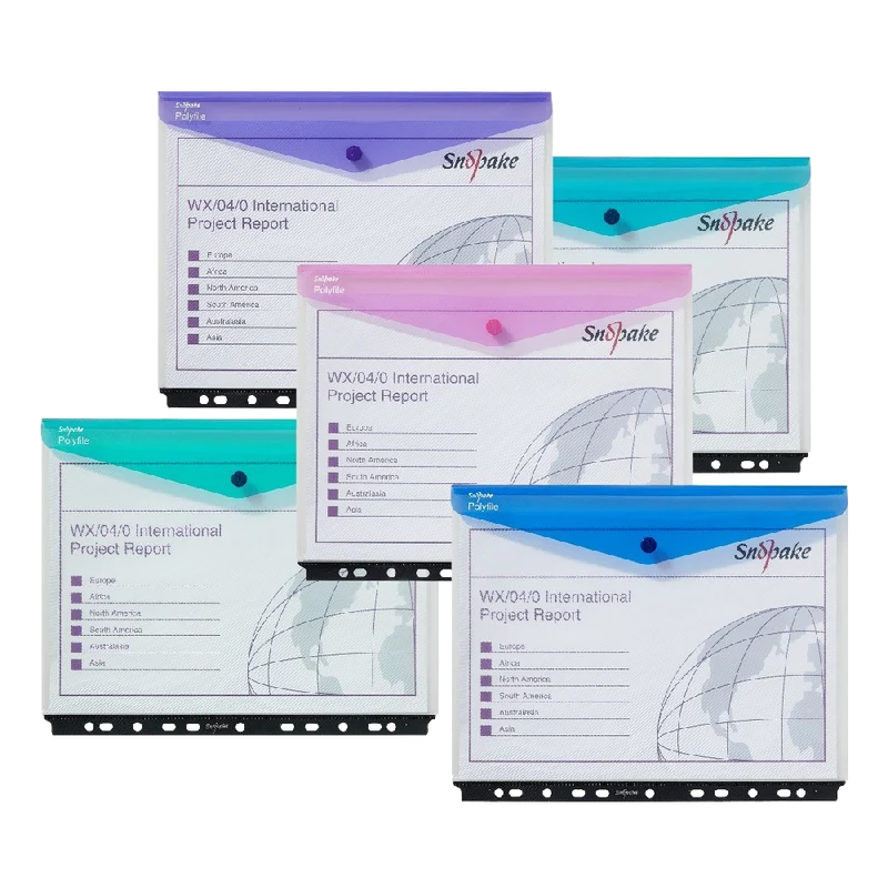 Snopake 15694 Polyfile A4 High Capacity Ring Binder Popper Wallet Landscape