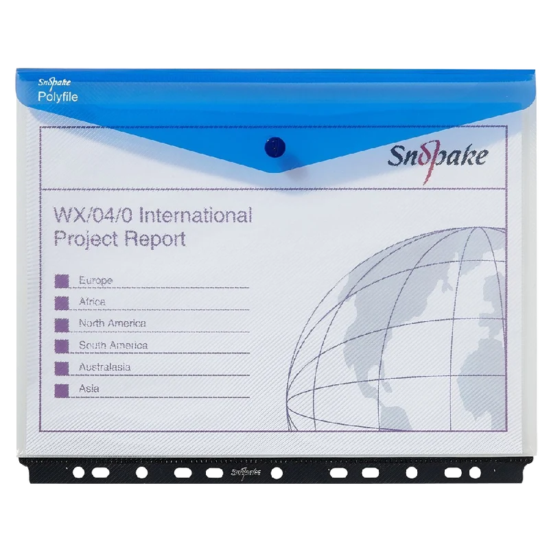 Snopake 15694 Polyfile A4 High Capacity Ring Binder Popper Wallet Landscape