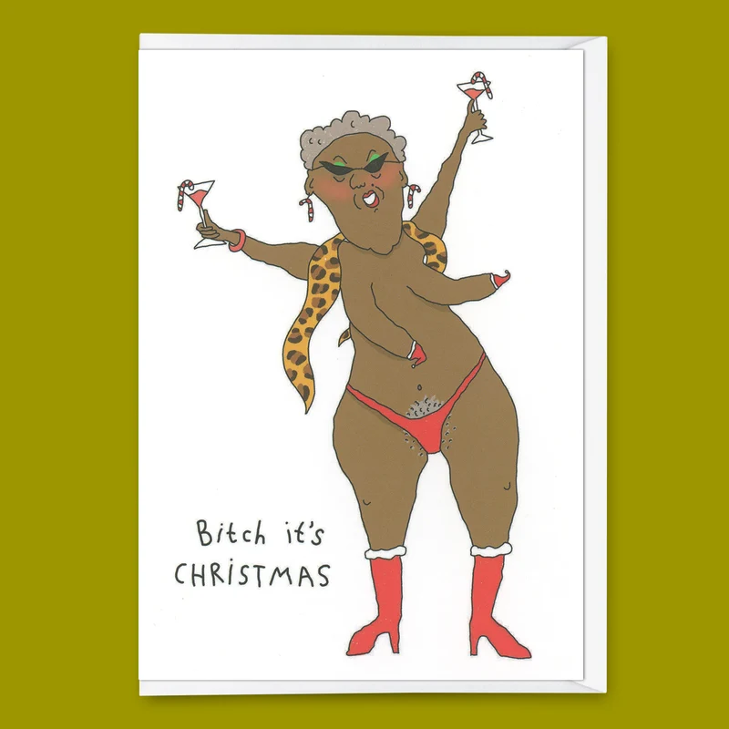 Grußkarte Eat Mielies “Bitch it’s Christmas” | Freche Weihnachtskarte