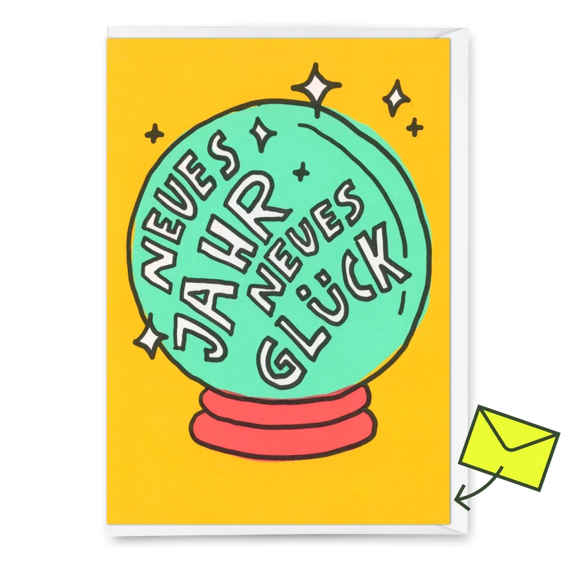Grußkarte "Neues Jahr. Neues Glück." | Lustige Klappkarte zum Geburtstag