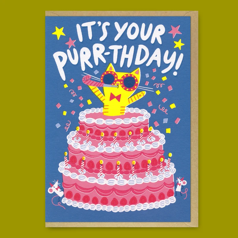 Grußkarte “It’s your Purrthday” | Miauiger Geburtstagsgruß | Ohh Deer
