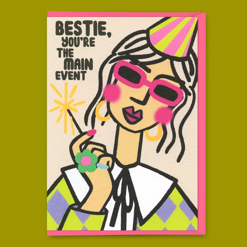 Grußkarte “Bestie” | Für deine allerbeste Geburtstagsfreundin | Studio Boketto