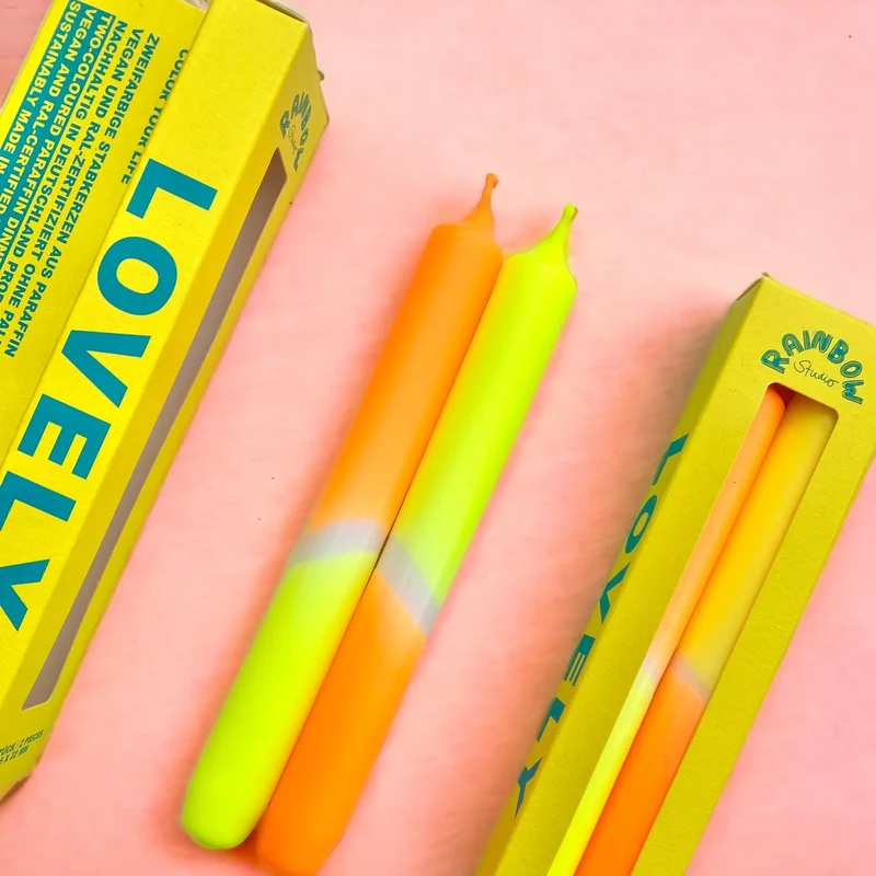 Stabkerzen “Rainbow Studio Lovely” 2er-Set | pinkstories
