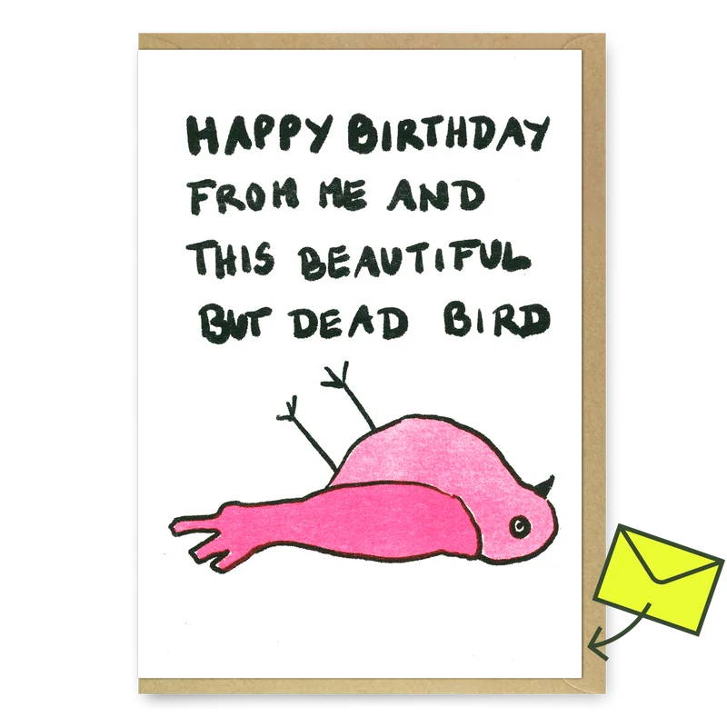 Grußkarte “Happy Birthday Dead Bird” | Makaber & unvergesslich | Superjuju