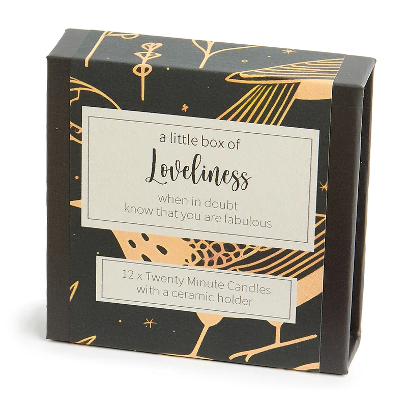 Kerzen “Twenty Minute Candles Loveliness” | 12 Ritualkerzen mit Halter | Cotton & Grey