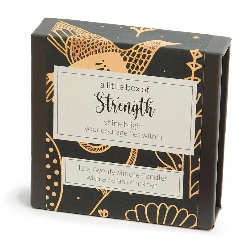 Kerzen “Twenty Minute Candles Strength” | 12 Ritualkerzen mit Halter | Cotton & Grey