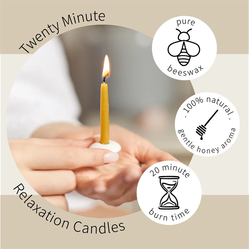 Kerzen “Twenty Minute Candles Strength” | 12 Ritualkerzen mit Halter | Cotton & Grey