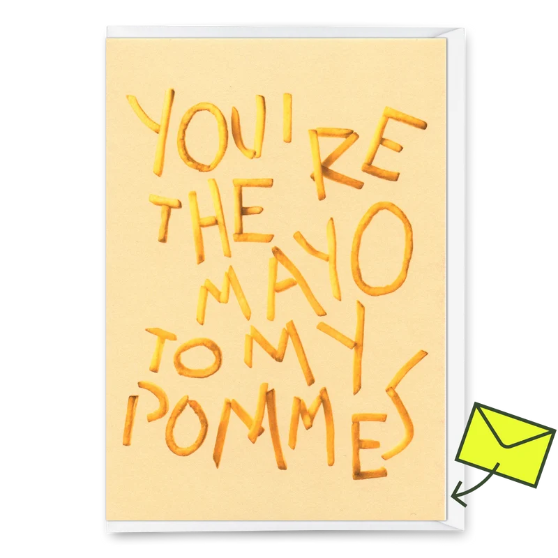 Grußkarte "Mayo to my Pommes" | Lustige Klappkarte für Verliebte