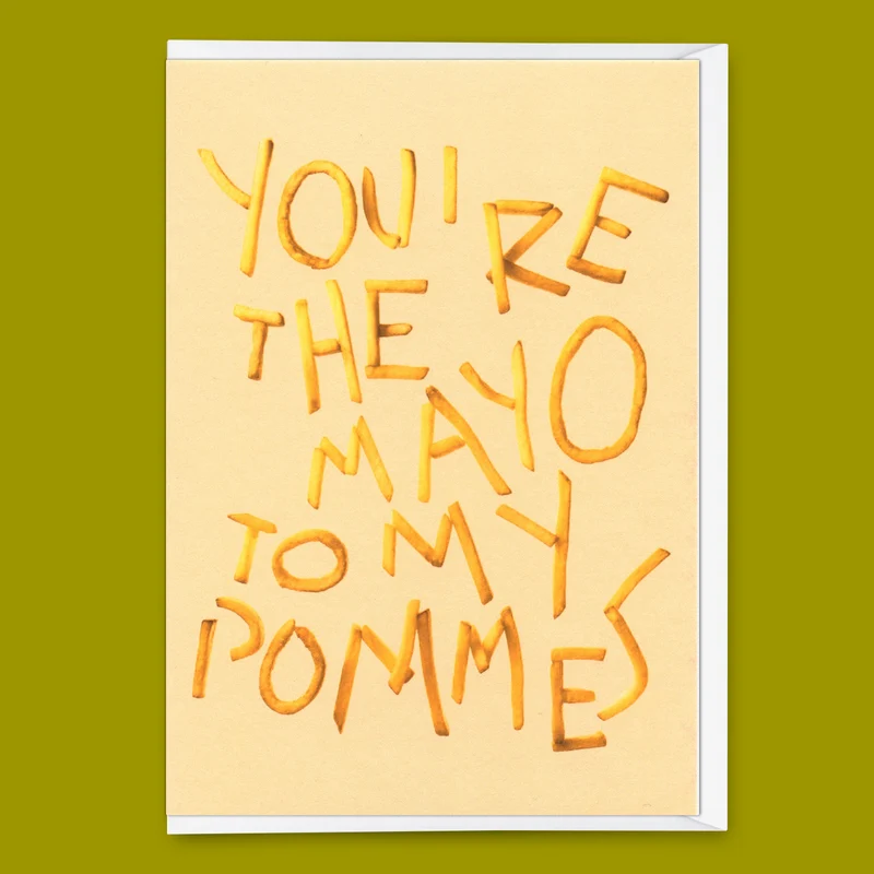 Grußkarte "Mayo to my Pommes" | Lustige Klappkarte für Verliebte