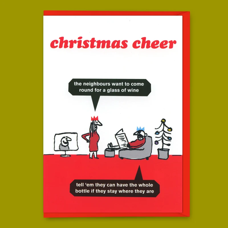 Grußkarte "Christmas Cheer Wine" | Modern Toss