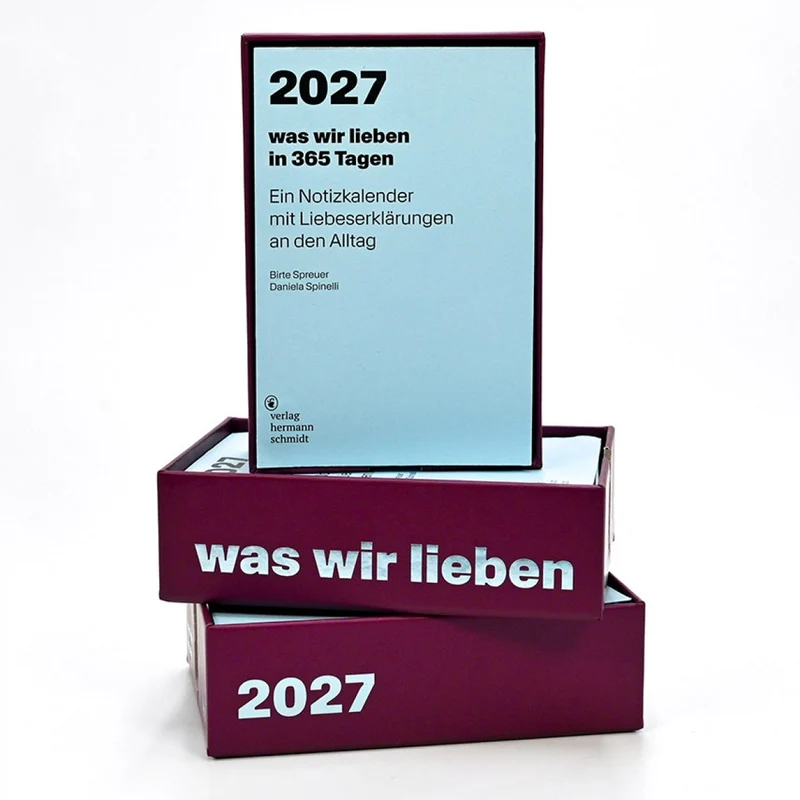 Notizkalender “Was wir lieben” 2027 | Verlag Hermann Schmidt